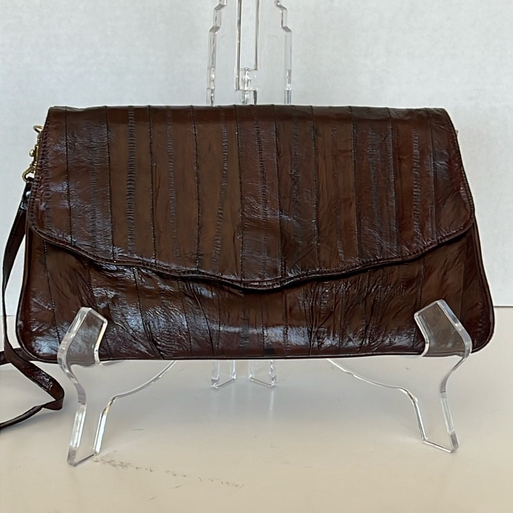 ❤️   Vintage Eel Skin clutch with Detachable Strap